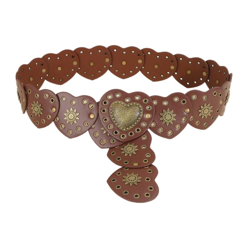 Girls PU Belt Motorcycle Adjustable Grommet Waist Belt Fashion Enthusiasts Belt Coat Dress Female Decorative Waistband