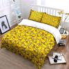 Yellow cartoon duck pattern Print Bedding Set 1 Duvet Cover 2 Pillowcases for Adult and Children Luxury Gift Full Size