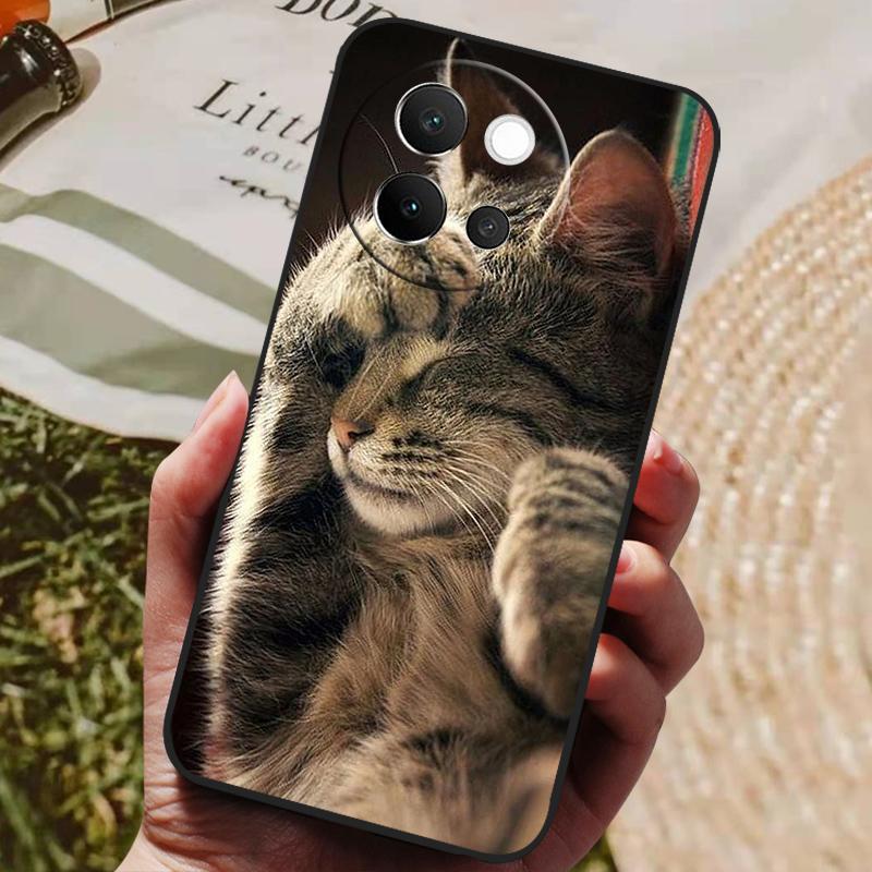 For VIVO V40 Lite 5G Case Soft Silicone Cover Black Bumper TPU For Vivo V40 Lite 5G Phone Cases V40Lite Shockproof Back Covers