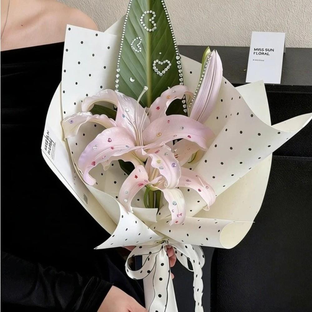 Thickened Polka Dot Wrapping Paper Korean style Floral Liner Paper Gift Packaging Pouches  Gift