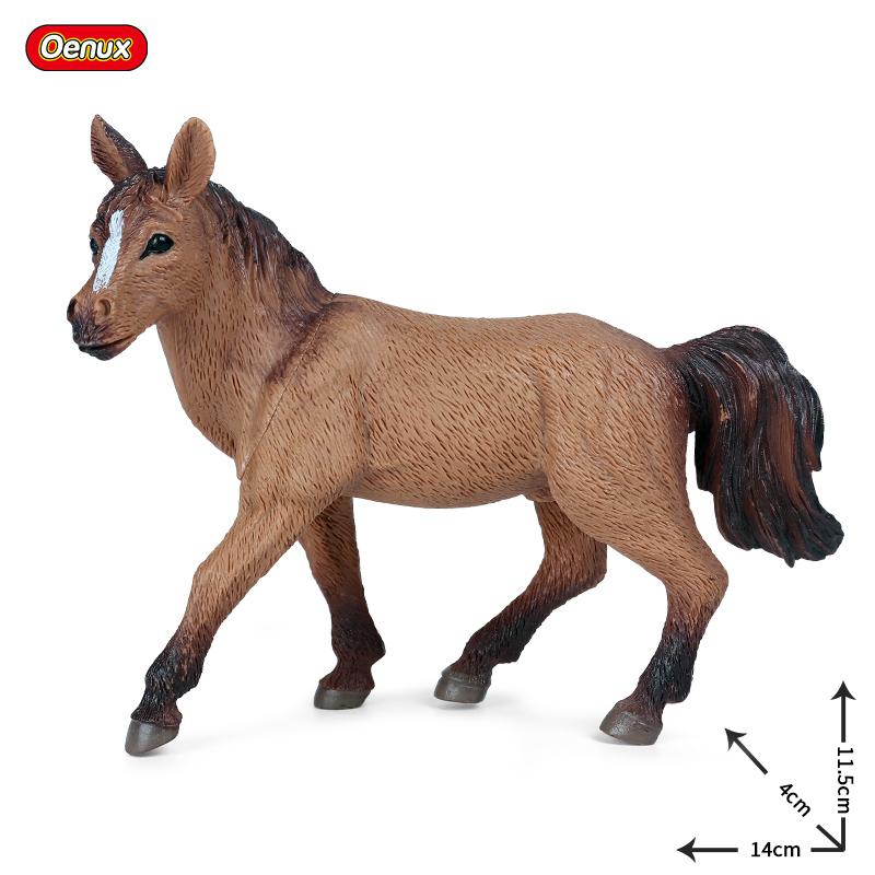 Oenux Zoo World Farm Animal Horse Cow Pig Sheep Goat Donkey Model Action Figures Lion Tiger PVC Educational Cute Kids Toy Gift