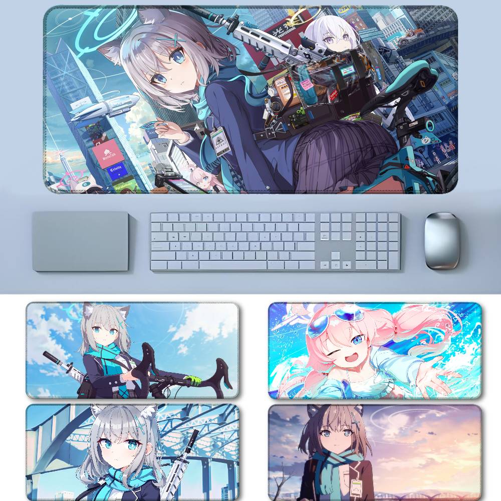 Blue Archive Mouse Pad Rubber Thicken Overlock Gaming Table Mat Office Computer Keyboard Pad PC Mousepad