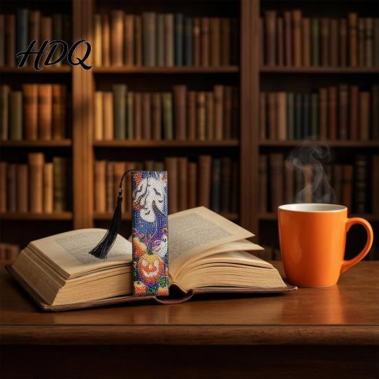 DIY Craft Kits for Adults Faux Diamond Art Bookmark Kit Halloween Book Marker Pumpkin And Ghost Pattern Animal Bird Page Crafting Kit Adults,
