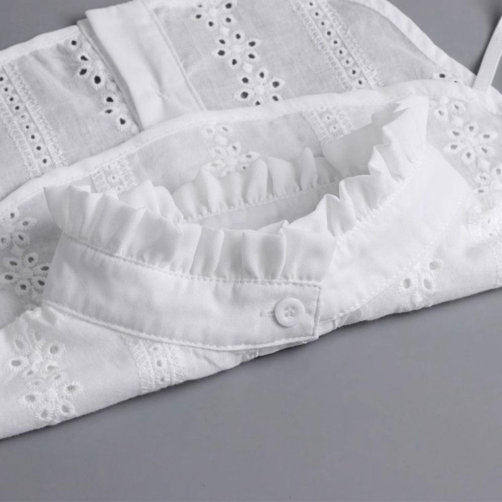 White Lace Lapel Half Shirt Black False Blouse Collar Detachable Fake Collar  Clothes Decoration