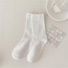 Women Girls Summer Spring Casual Cotton Slouch Crew Socks Japanese Style Solid Color Ice Silk Cooling Middle Tube Socks