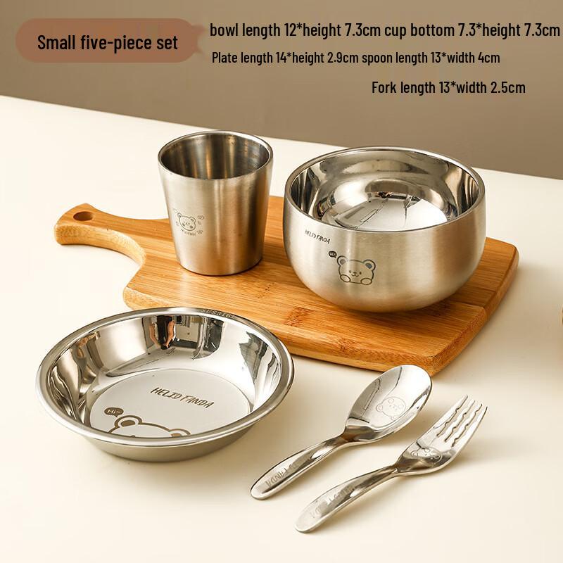 Children s 316 Stainless Steel Dining Set Small 5-piece Set
