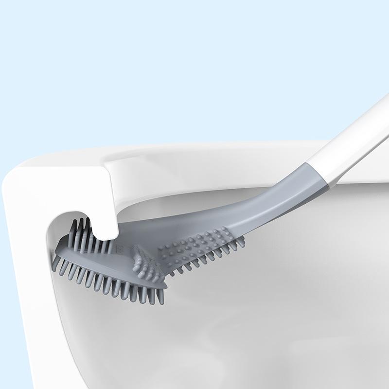 Golf Long Handled Silicone Toilet Brushes With Holder Set No Dead Corner Toilet Cleaning Brush Bathroom Cleaning Acssories