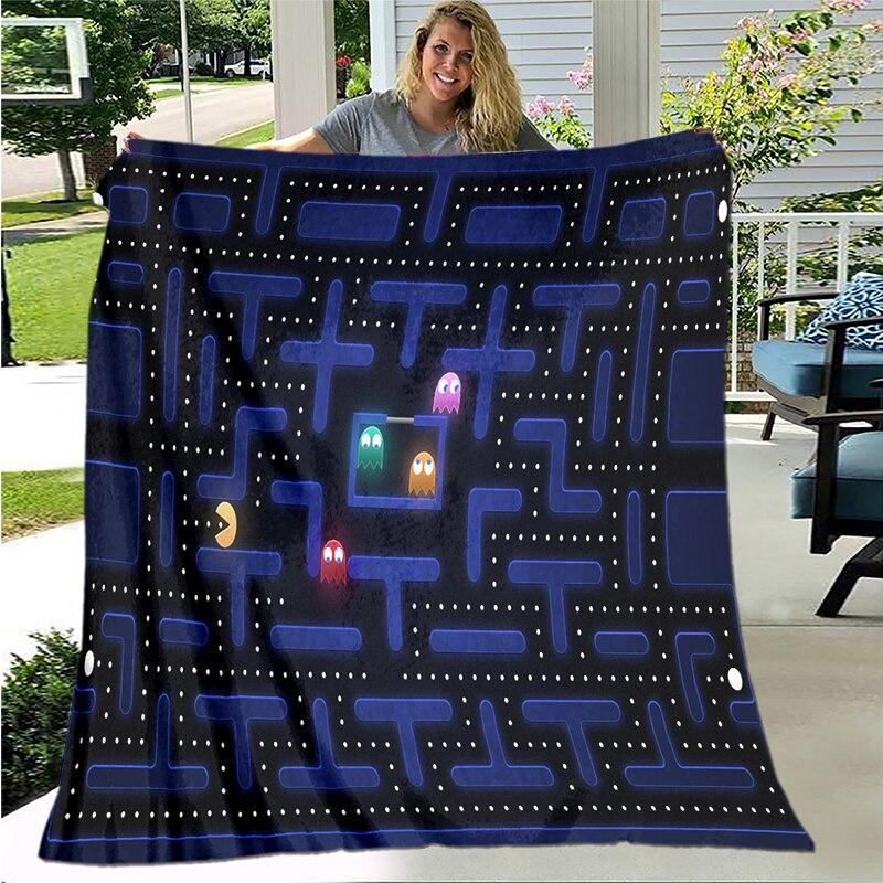 Spelfilt Retrospel Flanellfilt Supermjuk fleece-sängfilt för sovrum Soffa Soffa Tv-filt Gamerfilt