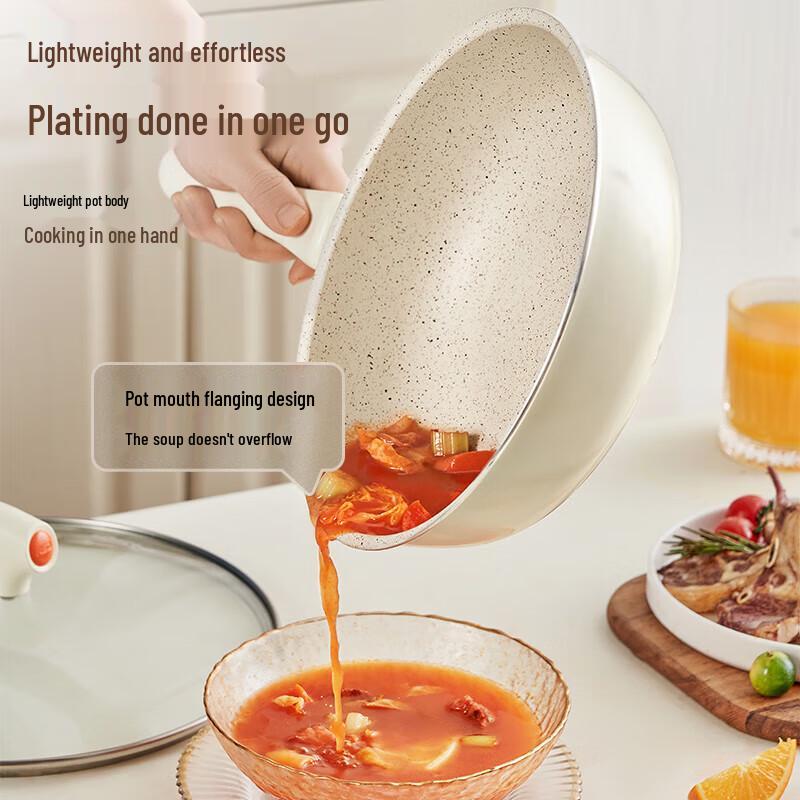 ASD Антипригарная вок-сковорода с покрытием из нанокерамического камня, 30 см