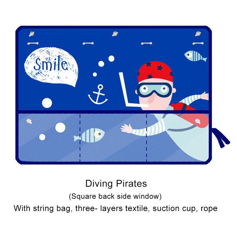 Cute Cartoon Animal Pattern Universal Car Side Window Sunshade Curtain Summer Adjustable Auto Windows Sun Visor Blinds Covers