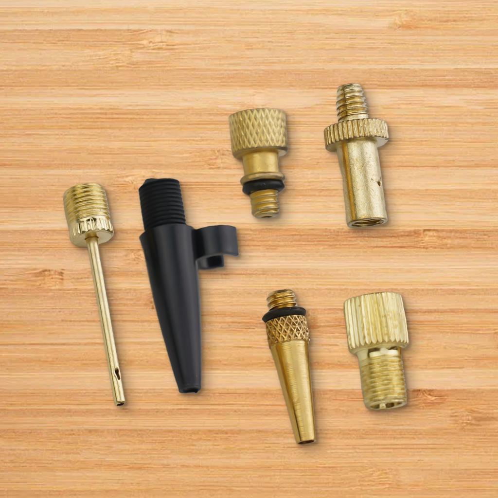 Air Valve Ball Equipment Copper Zinc Alloy 6 pcs/set Inflatable Needle Nozzle