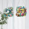2pcs Sewing Machine Diamond Art Hanging Pendant Diamond Painting Home Decor Diamond Painting Hanging Pendant for Window Decor
