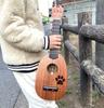 MIYINGE Soprano All Solid Cat Design Case 4 Hawaiian Suitable for Advanced Players Ukulele, Mahogany, (MU-15), Included, Strings, Instrument,