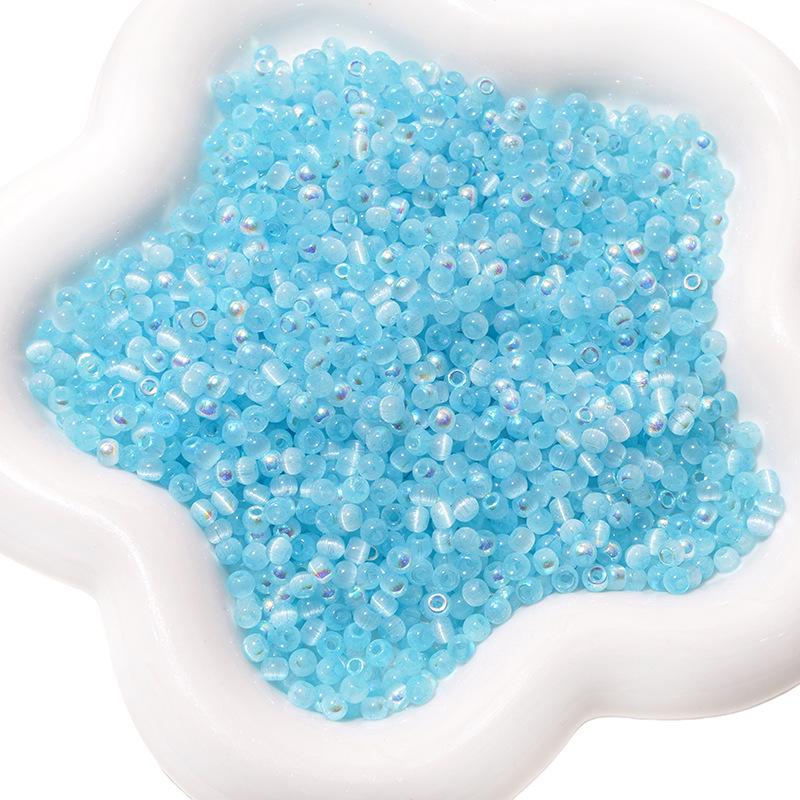 10g Aurora Cat Eye Glass Seed Beads: High-Quality DIY Beading Accessories for Handmade Bracelets