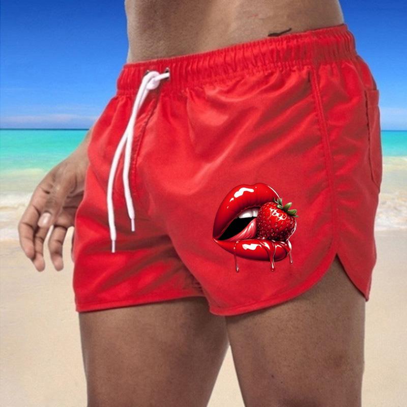 

BBK-66 Летние Новые Мужские Быстросохнущие Плавки Спортивные Штаны Купальники Пляжные Шорты Шорты для Бега Спортивные Креативный баскетбольный принт 4XL красный