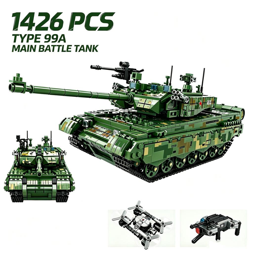 1426PCS TYPE 99A Main Battle Tank Building Blocks Military Army Soldiers Bricks Model DIY Assembly Toys Xmas Birthday Gift