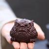 Yixing Purple Clay Tea Pet - 3-Legged Golden Toad Figurine, Zen Tea Ceremony Decor & Patina Development, Lucky Cultural Gift
