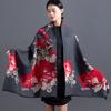 Women S Warm Faux Cashmere Flower Jacquard Scarf Versatile Shawl