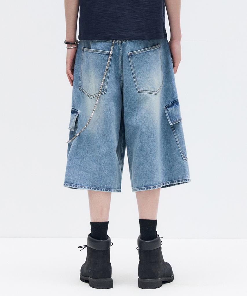 MAISON MINED Vestige Cargo Bermuda Pants Mid Blue