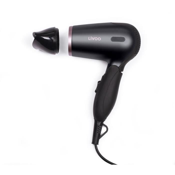 LIVOO DOS175 Travel Hair Dryer - 2 Speeds - Dual Voltage 120/230 Volts - Foldable Ergonomic Handle