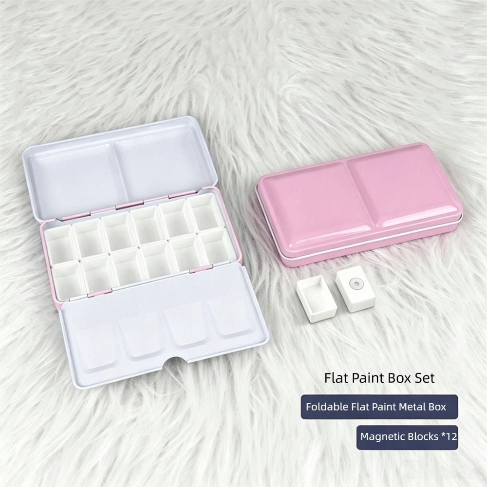 Metal Construction Watercolor Paint Box Small Size Folding Paint Box For Gouache Painting