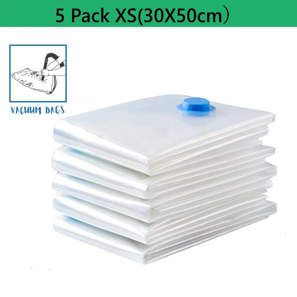 5'li Paket Vakumlu Saklama Torbaları, Yorgan ve Battaniyeler İçin Yer Tasarrufu Sağlayan Sıkıştırmalı Çantalar, Mühürleyici Giysi Seyahat Paketleme Düzenleyici