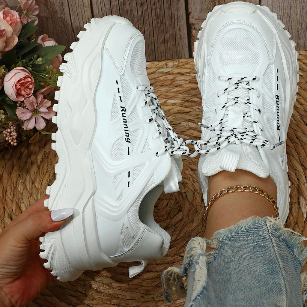 Clunky Sneaker Platform Elevating Shoes Breathable Comfortable Four Seasons Casual Sports Shoes Fashion Matching Couples Outdoor Fashion Shoes