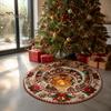 Zacht Kristalfluweel Tapijt Rond Kerstmis 3D Vloerkleed, Optische Illusie Vloerkleed Kerstman Kabouter Gewatteerd-achtig Vloermat Antislip Wasbaar voor Woonkamer