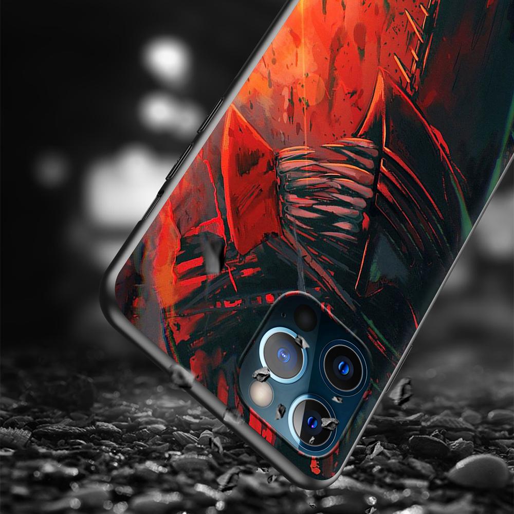 Pouzdro Chainsaw Man Anime pro Apple iPhone 14 11 13 Mini 12 Pro Max XR 7 8 + SE 2020 XS 6 6s Plus 5 5s Černý silikonový kryt na telefon