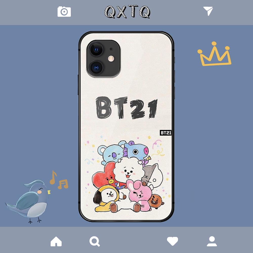 BT21 Niedliche Kpop Cartoon Hülle Für iPhone Samsung Galaxy Redmi Note S 17 16 15 14 13 20 24 25 54 Pro Max Ultra Fe Panzerglas Abdeckung