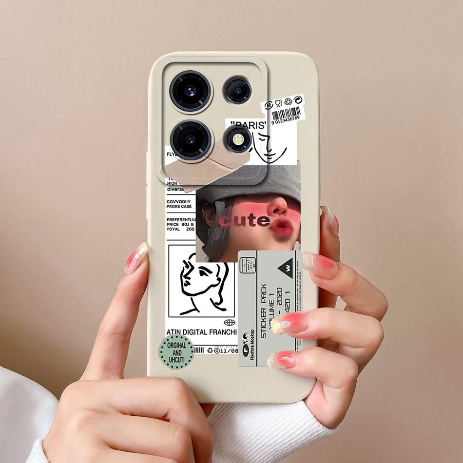 For Infinix Note 30 Pro Vip 30i Phone Case Cartoon Liquid Silicone Full Coverage Anti Drop Bumper For Infinix Note30 30Pro Funda