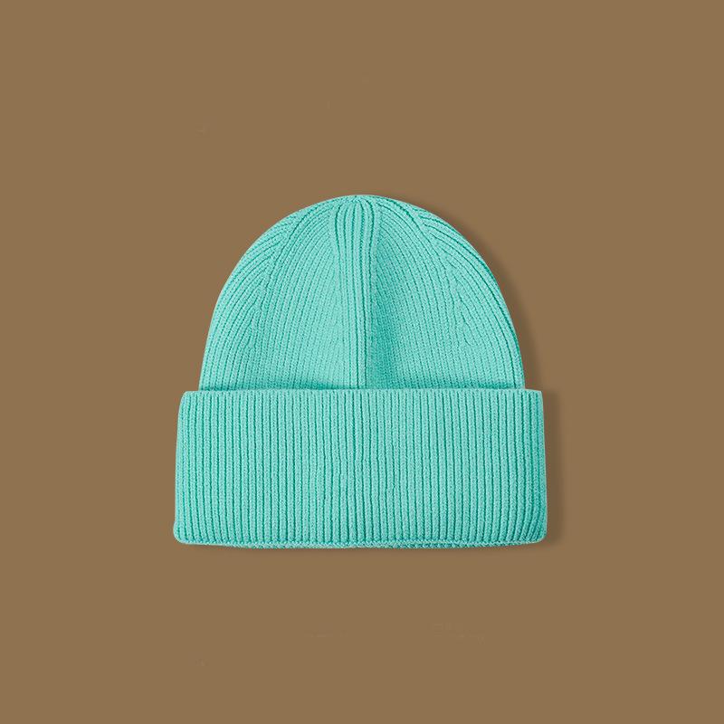 High Quality Solid Color Hat Women's Autumn and Winter Wool Hat Warm Ear Protection Cold Hat Versatile Face Small Knitted Hat Men's Windproof