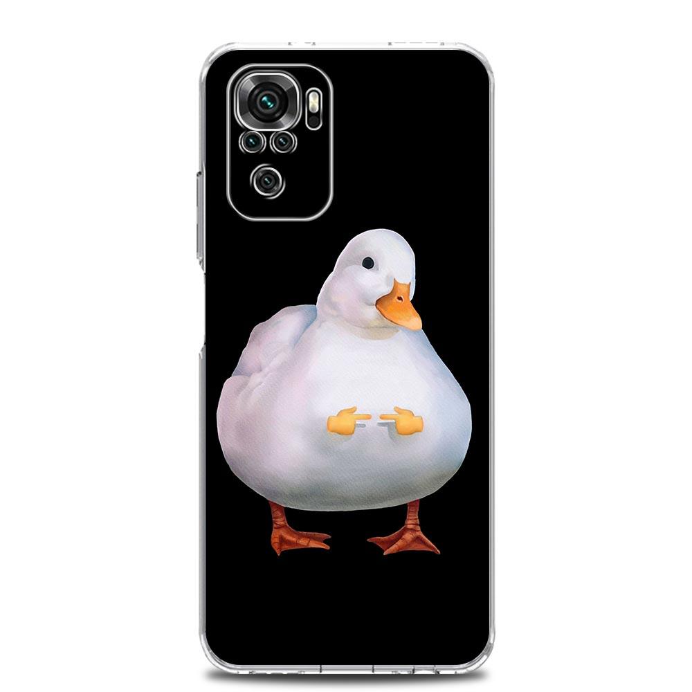 Cartoon Doubt Duck Clear Phone Case For Xiaomi Redmi Note 12 5G 9S 9 8 10 11 Pro+ 9T 8T 10C 9C 9A 7 Pro Soft Silicone Back Cover
