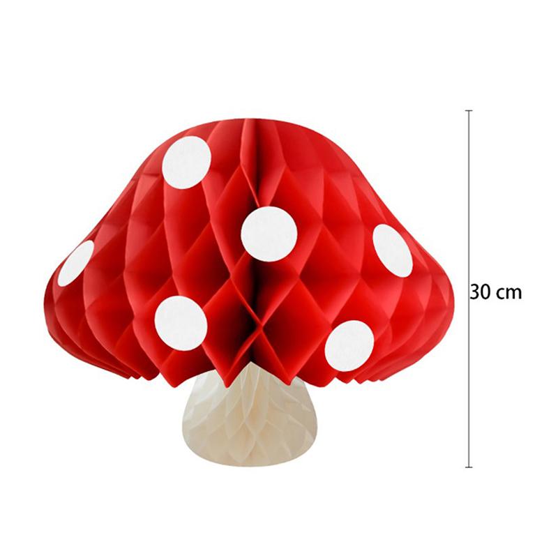 Mushroom Honeycomb Ball Wedding Party Scene Decoration Ornament Paper Flower Ball Happy Birthday Party Decor Kids Adults