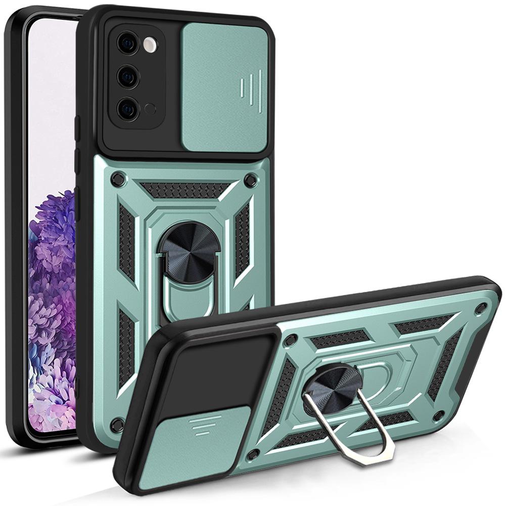 Für Samsung S20 Hülle Galaxy S20 FE Cover Galaxy S20+ Plus Magnetischer Ringhalter Rüstung Handyhülle Schiebefach Kamera Schutz Rückseite Hülle