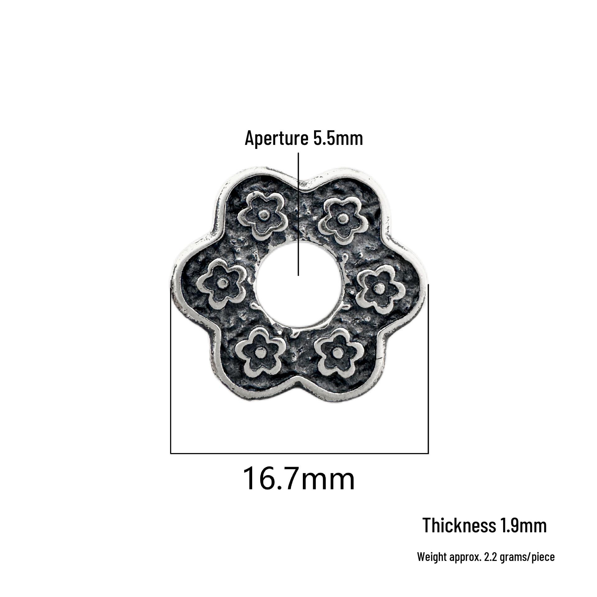 S925 Sterling Silver Retro Flower Pendant Charm for DIY Jewelry Making S925