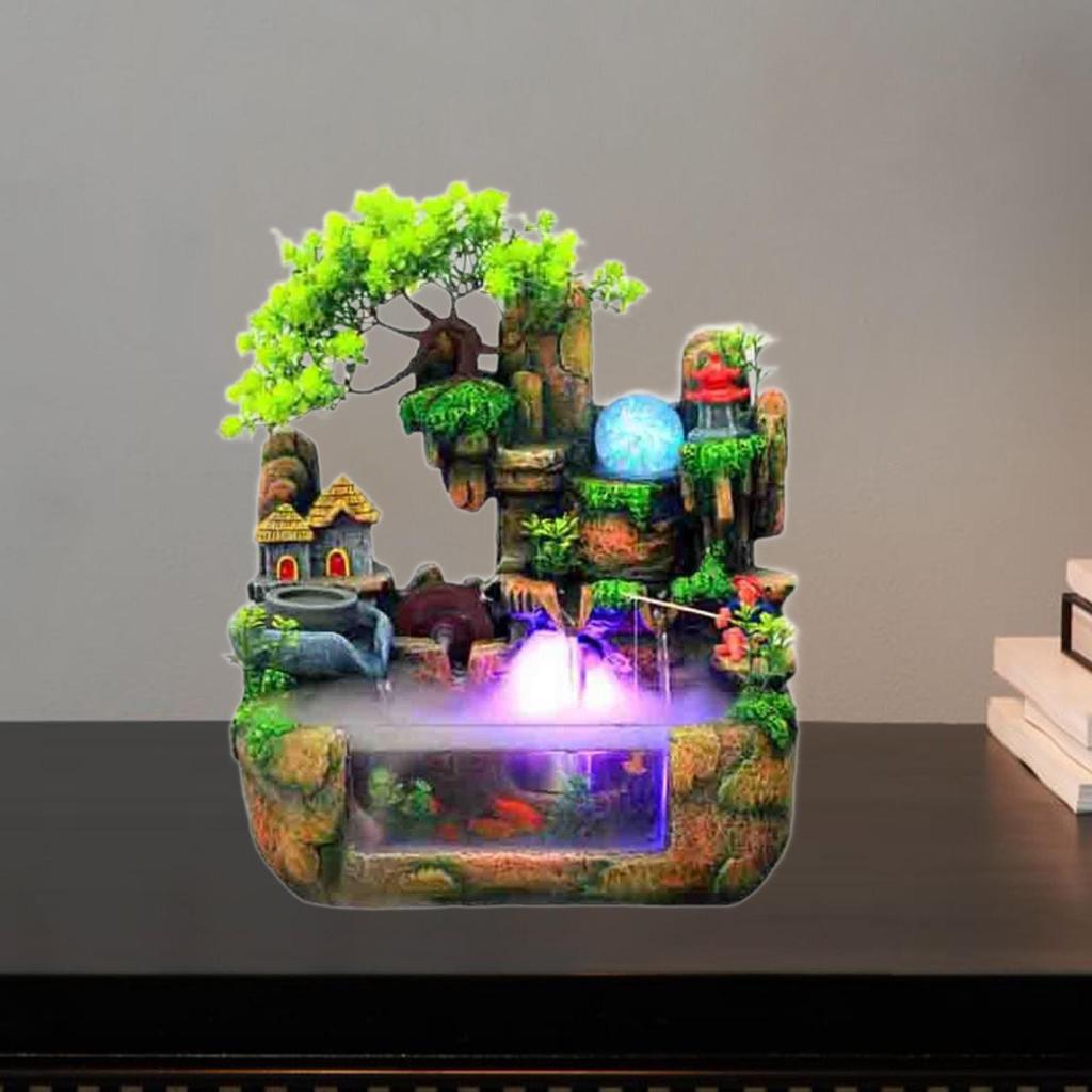 Stolní vodní fontána Skalka Krajina Vodopád Zenová Meditace Bonsaj Feng Shui Dekor pro Jógu Obývací pokoj Vnitřní Relaxace