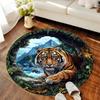 1Pc Tiger theme Circular Print Rug - home decoration Carpet For Living Room Bedroom Flooring Computer Chair Area Rug