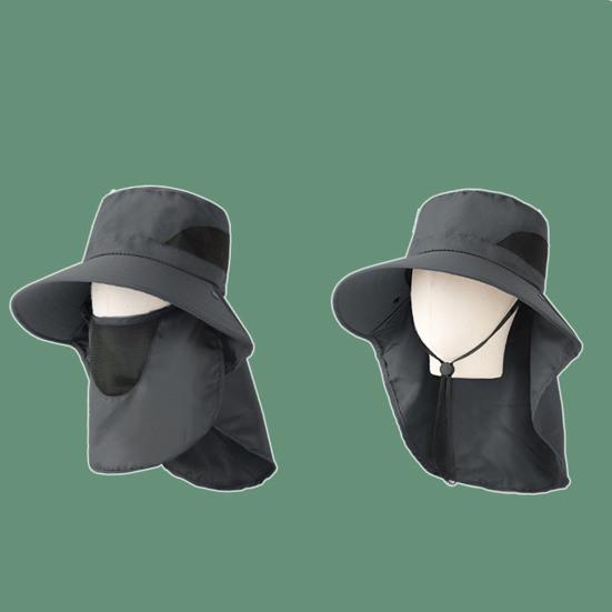 Outdoor Hat Scarf Breathable Neck Protective Wide Brim Unisex Anti-slip Full Protection Windproof Fixed Strap Fishing Camping Cycling Fisherman