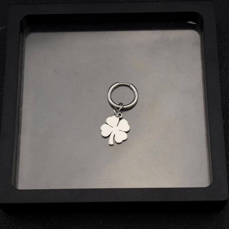 

Женские серьги-подвески с четырьмя листочками клевера на удачу, серьги-кольца из нержавеющей стали, свадебные украшения в подарок