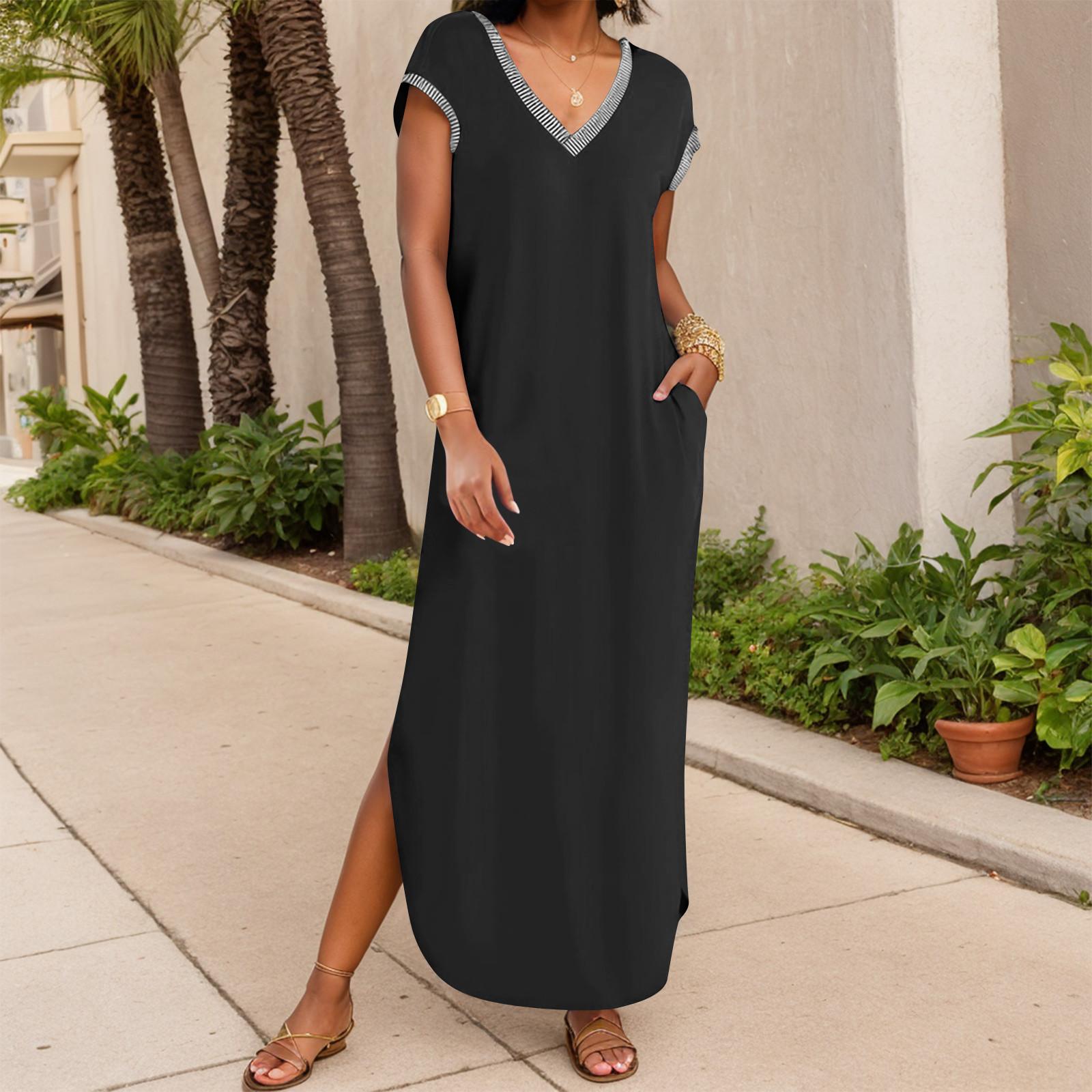 

Женское летнее повседневное платье с квадратным вырезом и карманами, милое платье трапециевидной формы без рукавов с высокой талией и жилетом миди XXL чёрный