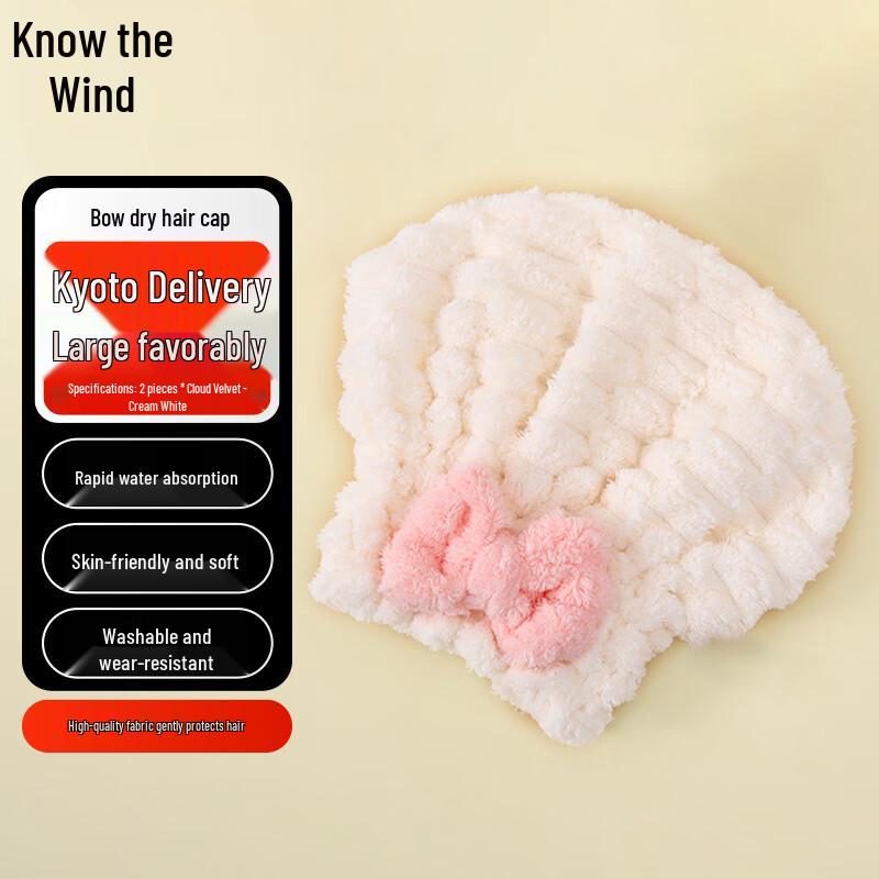 Bowknot Quick-Dry Hair Drying Cap