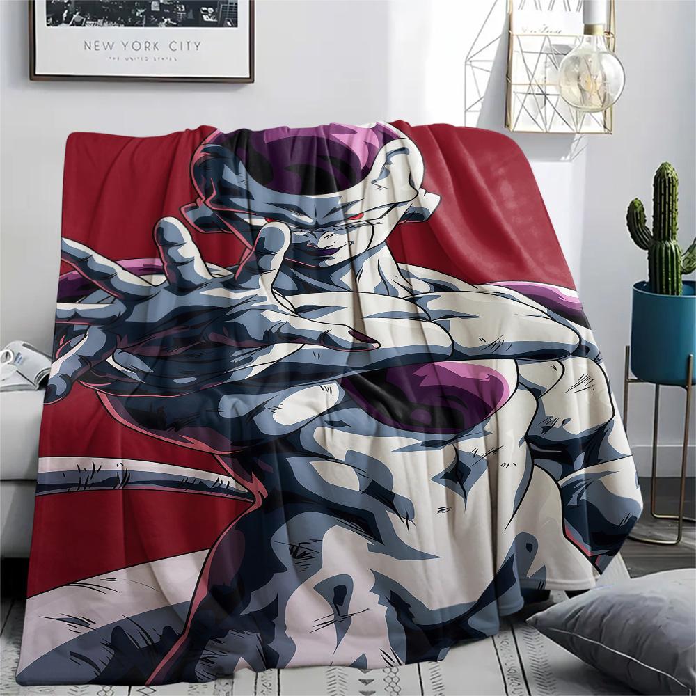 1PC Frieza Patterned Flannel Blanket Suitable For All Seasons For Home Decor Warmth And Comfort Gifts Holiday Present