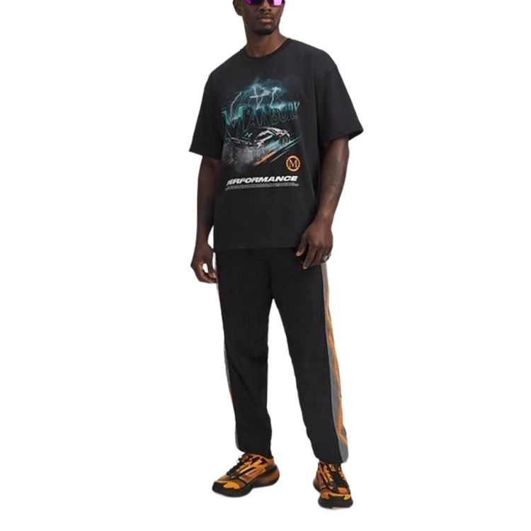 Under Armour X Mansory Collaboration FW25 Heavyweight Racing Short Sleeve T-Shirt Soft Comfortable Loose Fit Crew Neck Men Tops 6009103-001