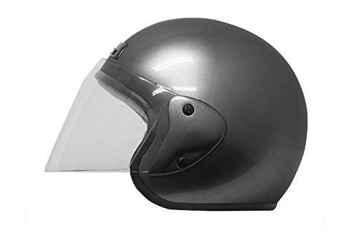 Bike Parts Center Jet Gunmetallic Motorcycle Helmet 7203 Free (Head circumference 57cm-60cm)