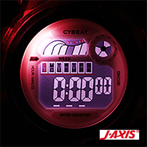 J-AXIS Unisex CF2C0009-BL (Digital Watch Cybeat 7 Color Light Sun Flame) Watch