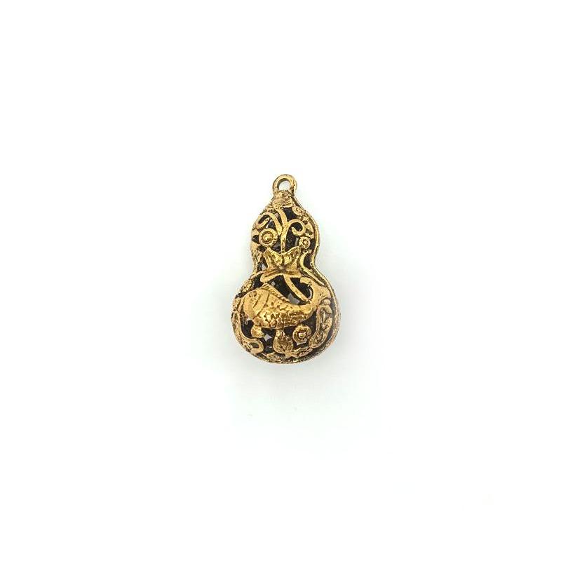 Hollow gourd carp, wealth pendant, hollow, keychain pendant, jewelry, accessories, artistic retro