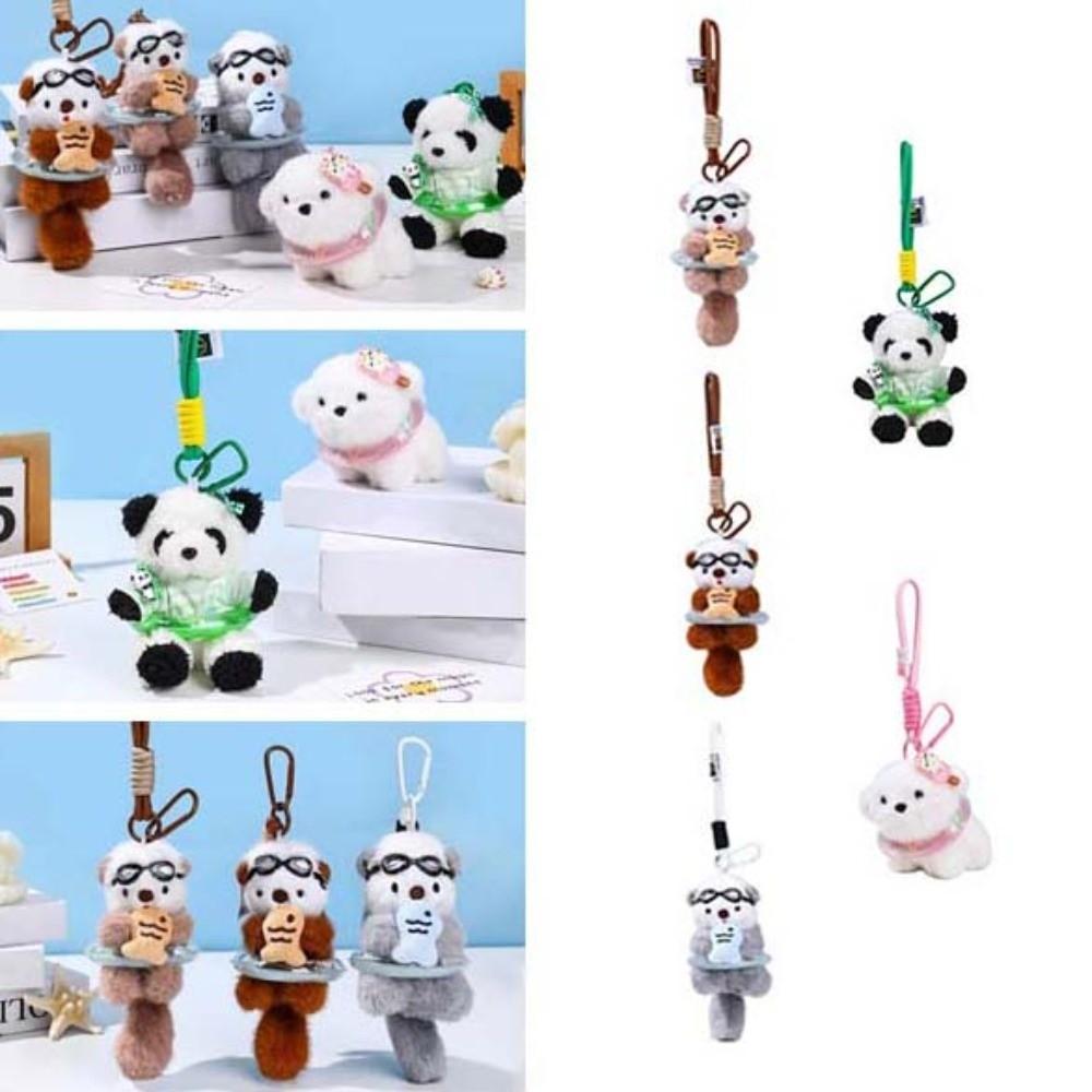 Animals Doll Cartoon Pilot Otter Keychain Decorations Otter Keyring  Children