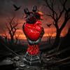 Gothic Anatomical Heart Resin Vase Unique Skull Base Perfect For Halloween Decor Dark Home Party Ornaments