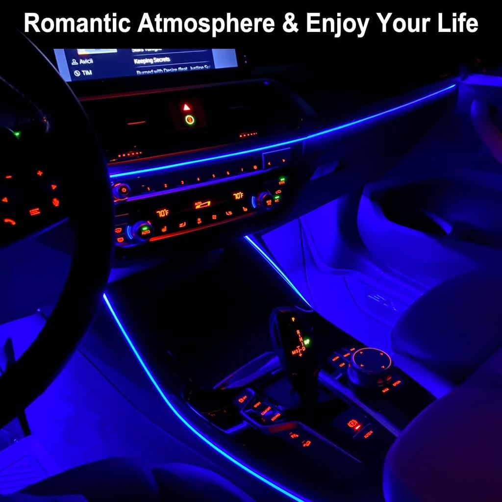 5m Car Interior Led Decorative Lamp EL Wiring Neon Strip Car Interior Atmosphere Lighting LED Strip USB Party Atmosphere Diode
